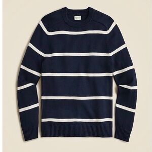 J. Crew Men's Heritage Sweater in Navy and Cream Stripes
